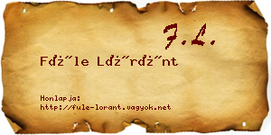 Füle Lóránt névjegykártya