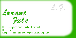 lorant fule business card