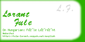 lorant fule business card